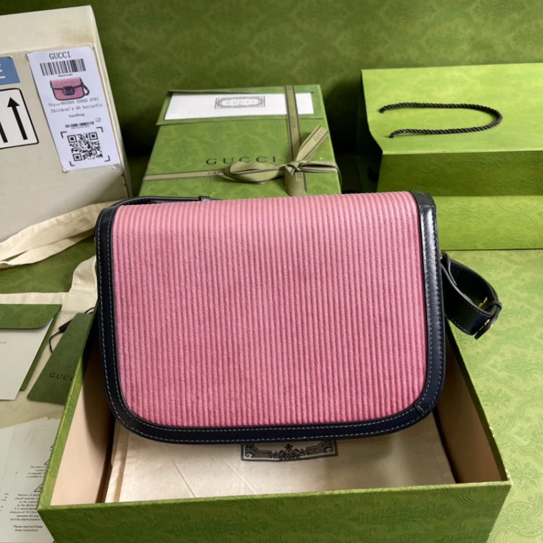 Kitlife ru Shoulder Gucci Horsebit 1955 Small Bag Pink Corduroy