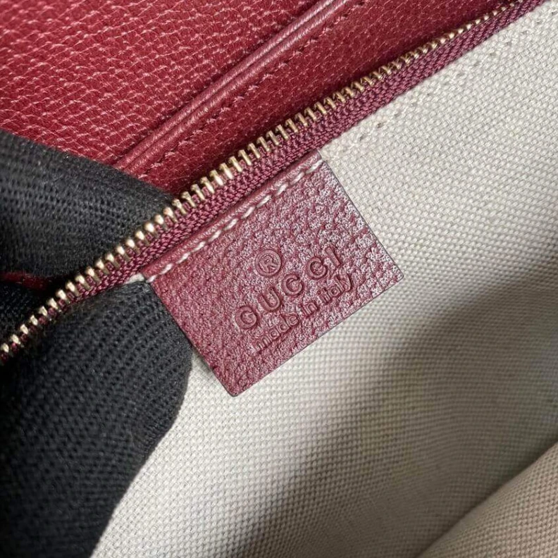 Top lv Recreated Gucci Horsebit 1955 Small Bag in  Burgundy GG Canvas