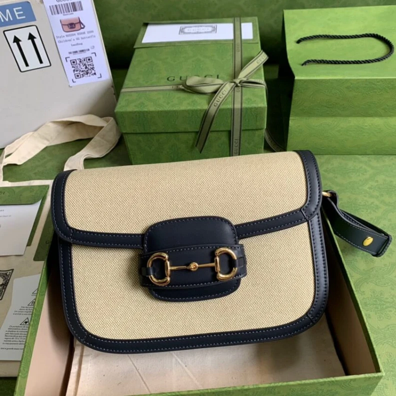 Replica bag Gucci Horsebit 1955 Small Bag in Beige Canvas