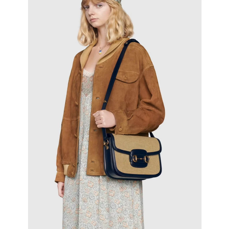 Replica bag Gucci Horsebit 1955 Small Bag in Beige Canvas