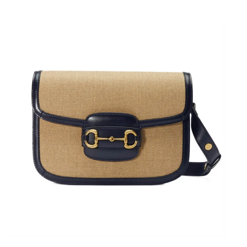 Gucci Horsebit 1955 Small Bag in Beige Canvas