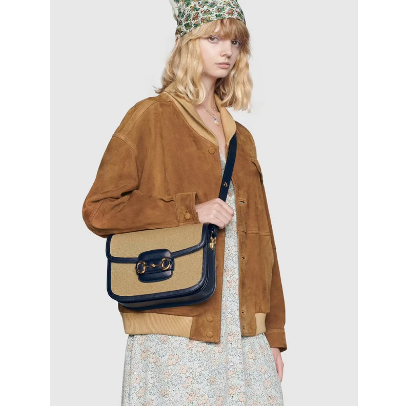 Replica bag Gucci Horsebit 1955 Small Bag in Beige Canvas