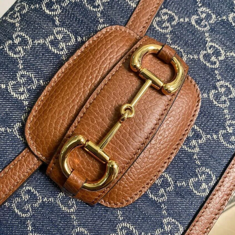 Louis vuitton locations <span styl Gucci Horsebit 1955 Small Bag in Blue Denim