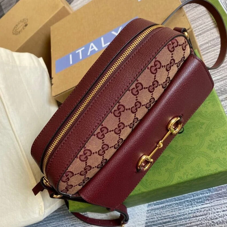 Top lv Horsebit Gucci Horsebit 1955 Small Bag in Burgundy