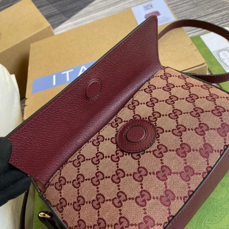 Top lv Horsebit Gucci Horsebit 1955 Small Bag in Burgundy