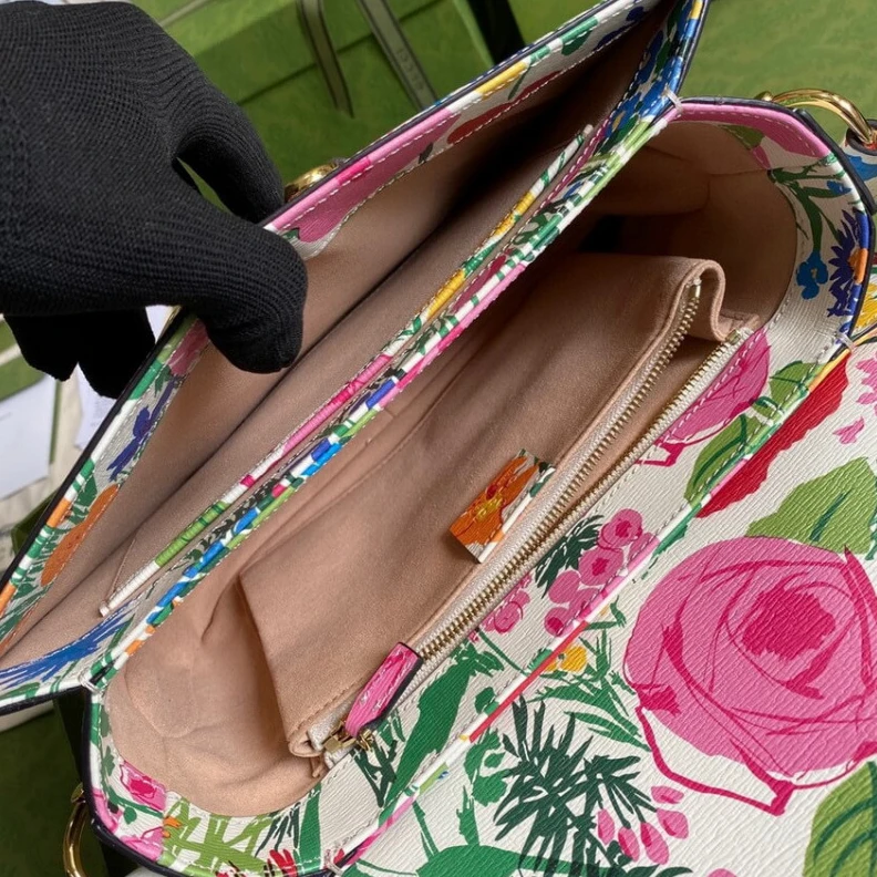 Replica bag Microfibe Gucci Horsebit 1955 Small Bag in Ken Scott Print