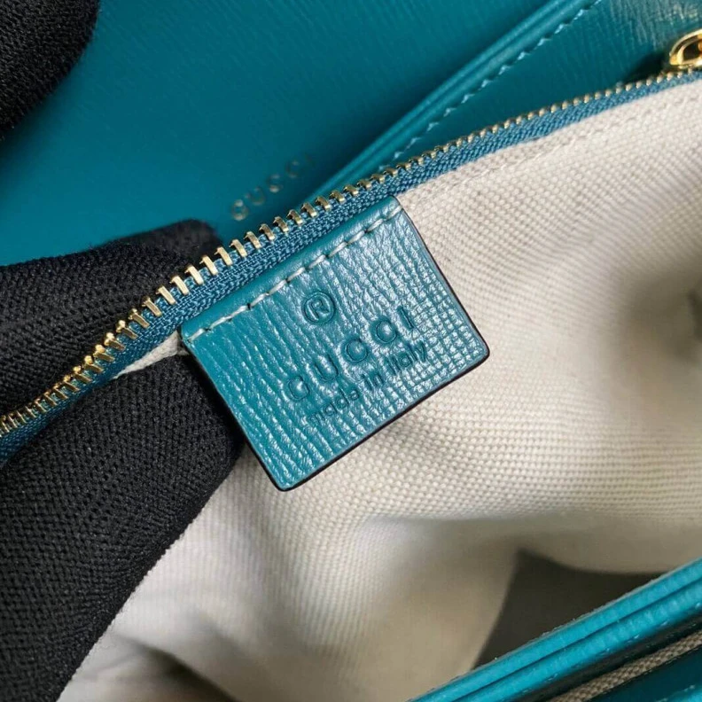 Top lv Horsebit Gucci Horsebit 1955 Small Shoulder Bag Blue and Green Leather