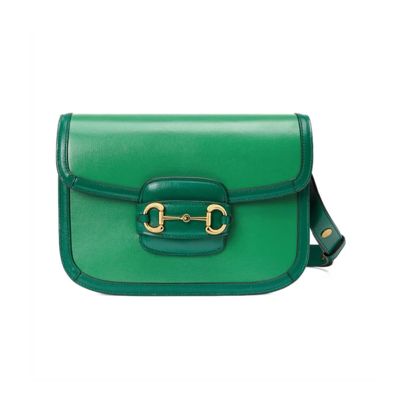 Three gus Gucci Horsebit 1955 Small Shoulder Bag Green Leather