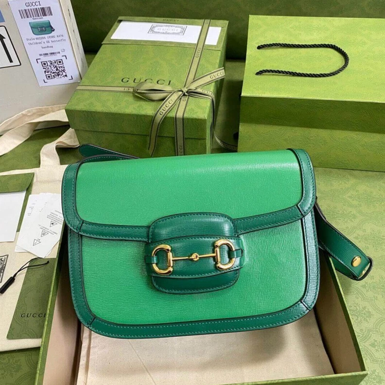 Kitlife ru Three gus Gucci Horsebit 1955 Small Shoulder Bag Green Leather