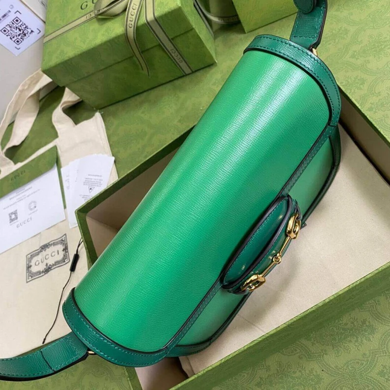 Kitlife ru Three gus Gucci Horsebit 1955 Small Shoulder Bag Green Leather