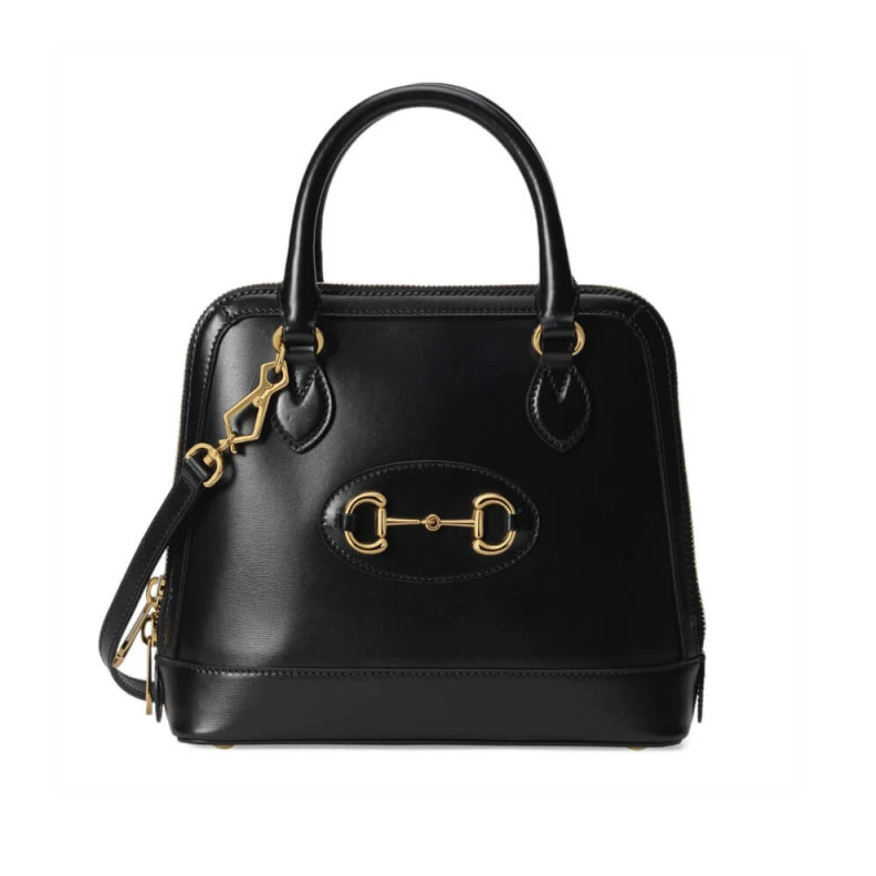 Protectiv Gucci Horsebit 1955 Small Top Handle Bag in Black Leather