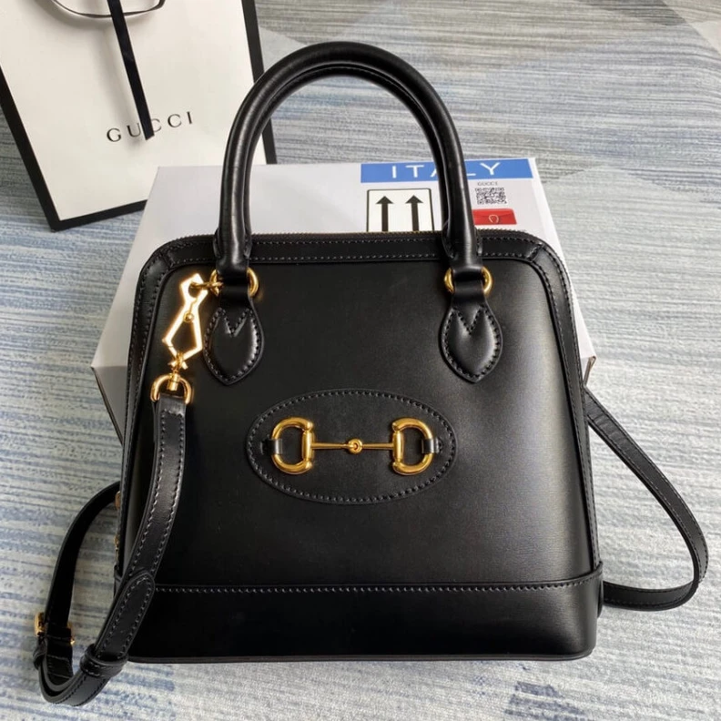 Louis vuitton locations Protectiv Gucci Horsebit 1955 Small Top Handle Bag in Black Leather