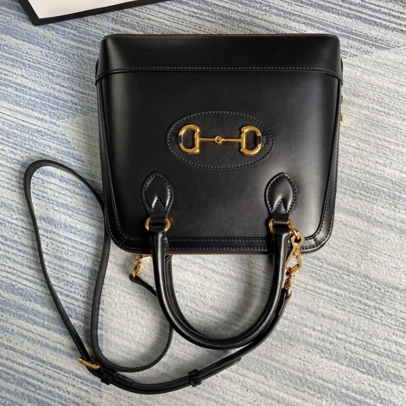 Louis vuitton locations Protectiv Gucci Horsebit 1955 Small Top Handle Bag in Black Leather