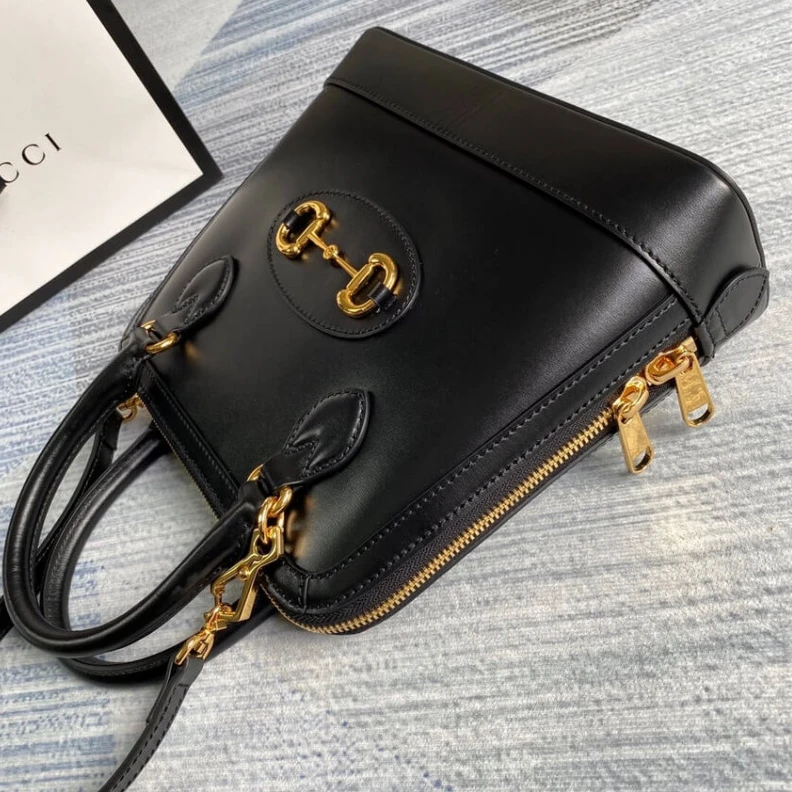 Louis vuitton locations Protectiv Gucci Horsebit 1955 Small Top Handle Bag in Black Leather