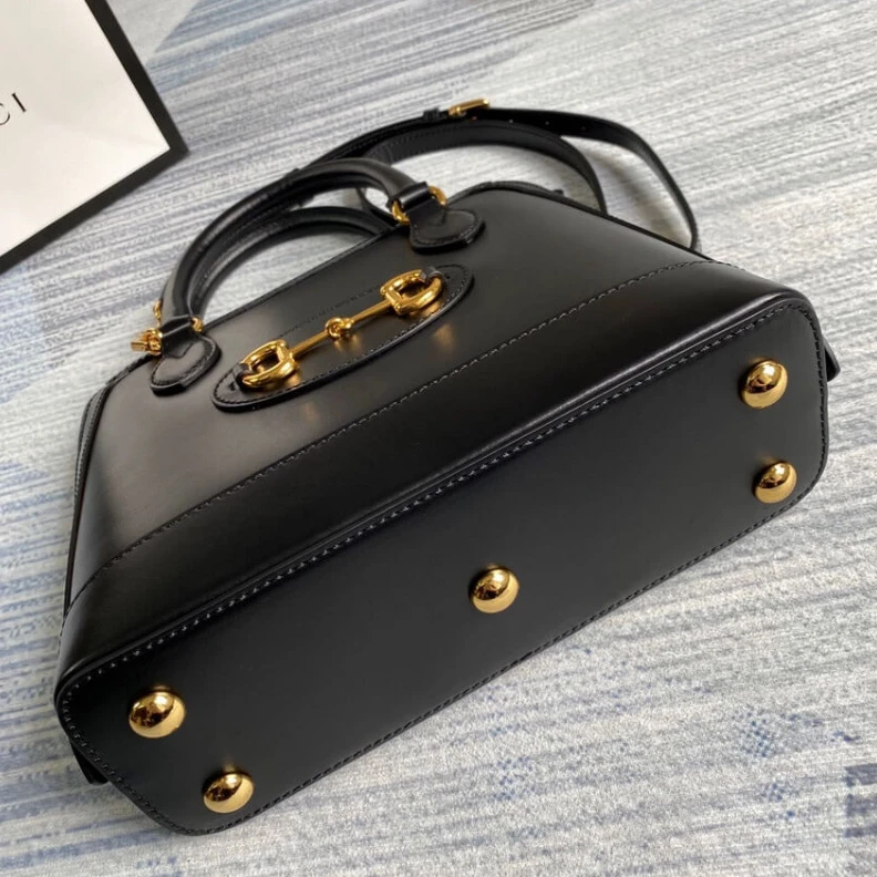 Louis vuitton locations Protectiv Gucci Horsebit 1955 Small Top Handle Bag in Black Leather