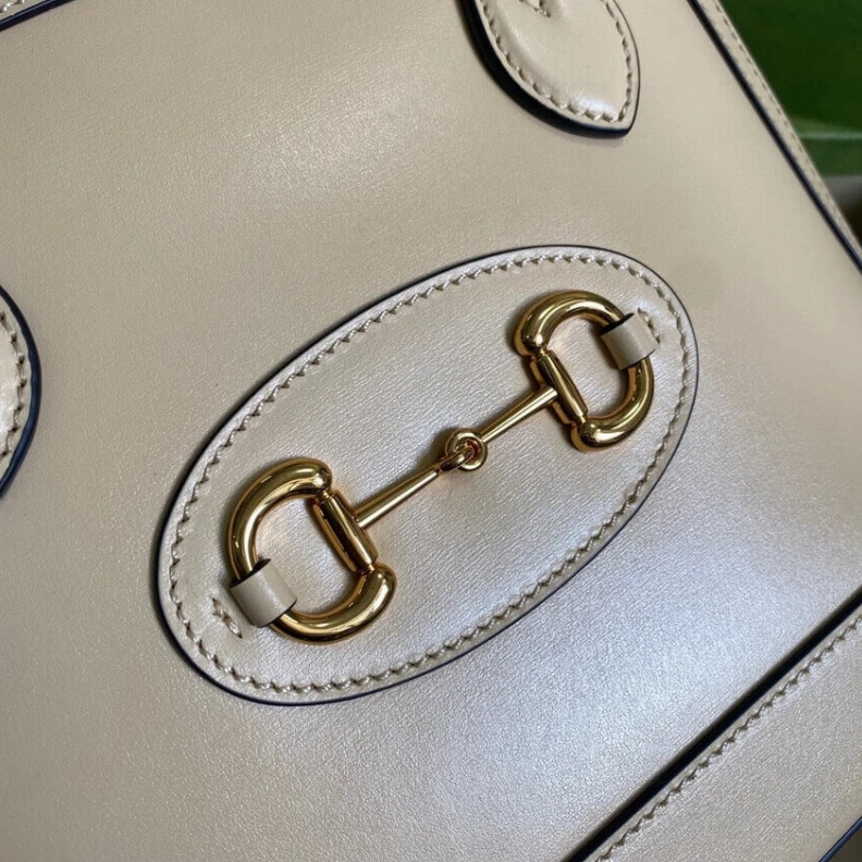 Replica bag Cotton li Gucci Horsebit 1955 Small Top Handle Bag in Wheat Leather