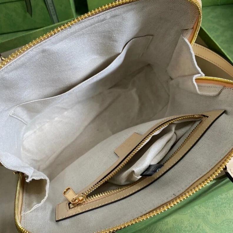 Replica bag Cotton li Gucci Horsebit 1955 Small Top Handle Bag in Wheat Leather