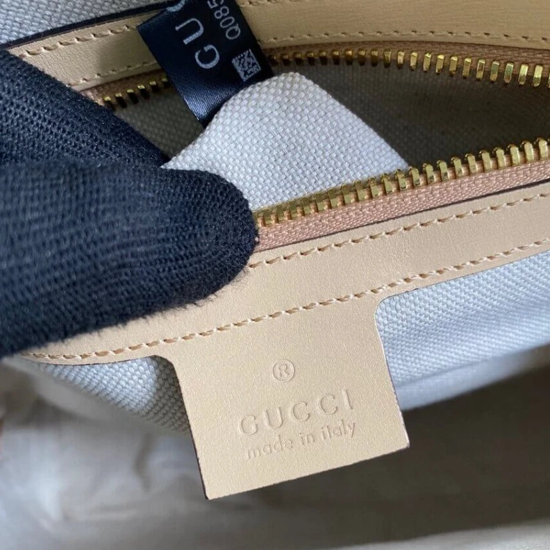 Replica bag Cotton li Gucci Horsebit 1955 Small Top Handle Bag in Wheat Leather