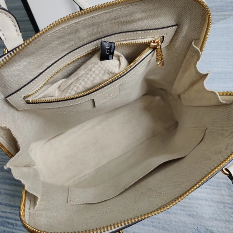 Replica bags lv Leather t Gucci Horsebit 1955 Small Top Handle Bag in White Leather