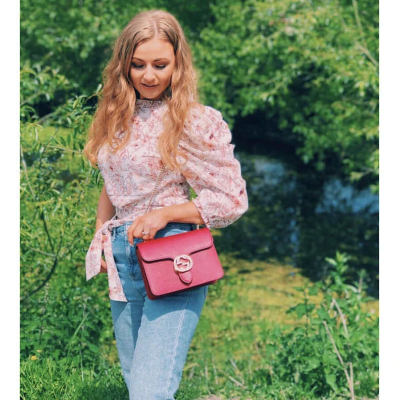 Replica bags Two Inter Gucci Interlocking Chain Leather Cross Body Bag Red