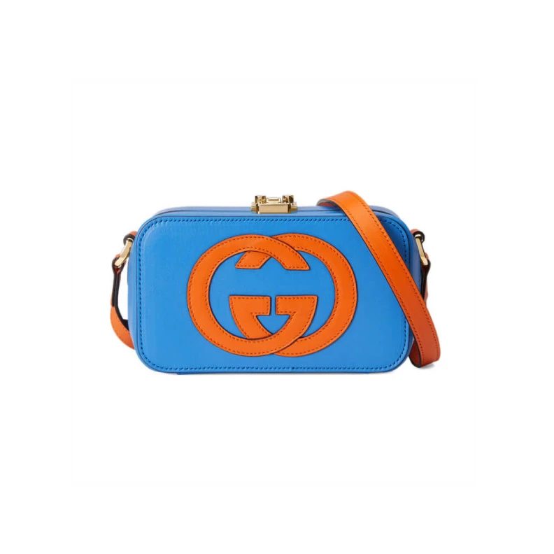 Pop colour Gucci Interlocking G Mini Bag in Blue Leather