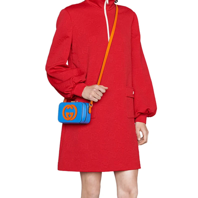 Louis vuitton locations Pop colour Gucci Interlocking G Mini Bag in Blue Leather