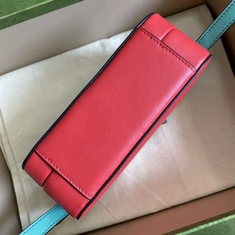 Lv belts replica Adjustabl Gucci Interlocking G Mini Bag in Red Leather