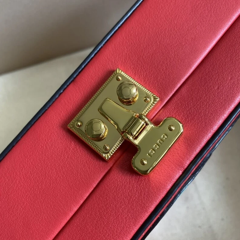 Lv belts replica Adjustabl Gucci Interlocking G Mini Bag in Red Leather