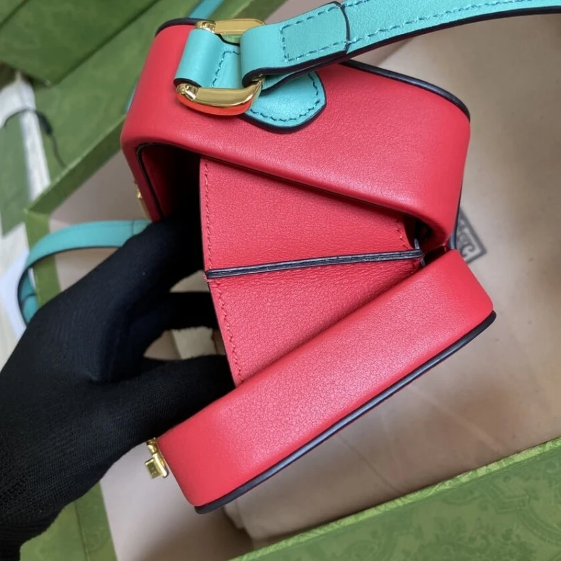 Lv belts replica Adjustabl Gucci Interlocking G Mini Bag in Red Leather