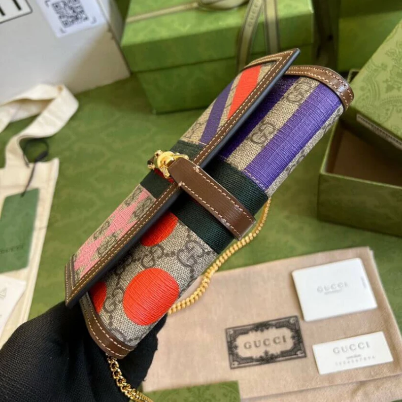 Kitlife ru Chain str Gucci Jackie 1961 Chain Wallet With Geometric Print