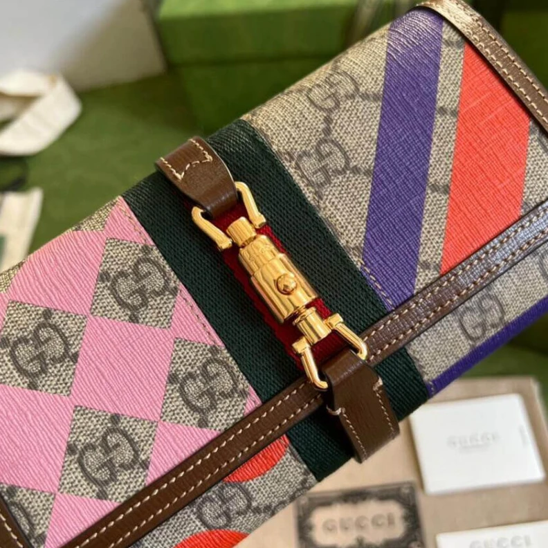 Kitlife ru Chain str Gucci Jackie 1961 Chain Wallet With Geometric Print