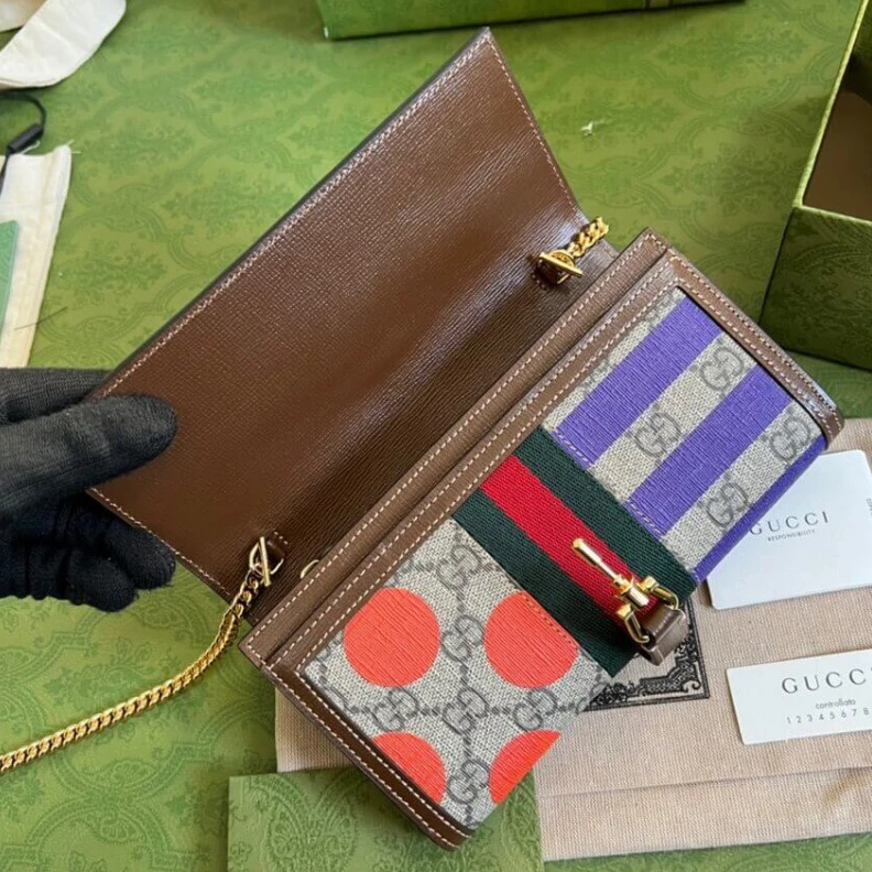 Kitlife ru Chain str Gucci Jackie 1961 Chain Wallet With Geometric Print