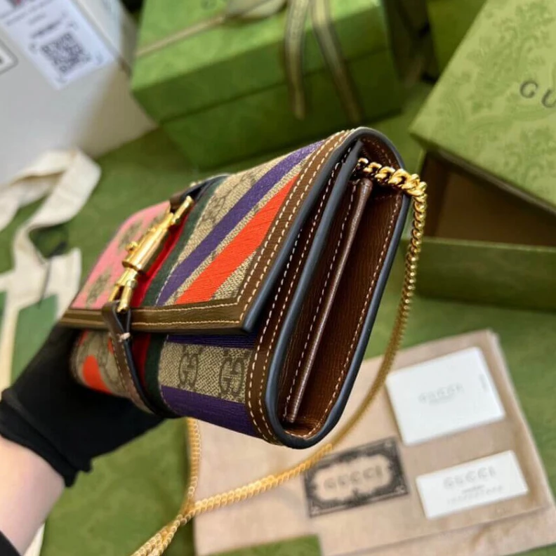 Kitlife ru Chain str Gucci Jackie 1961 Chain Wallet With Geometric Print