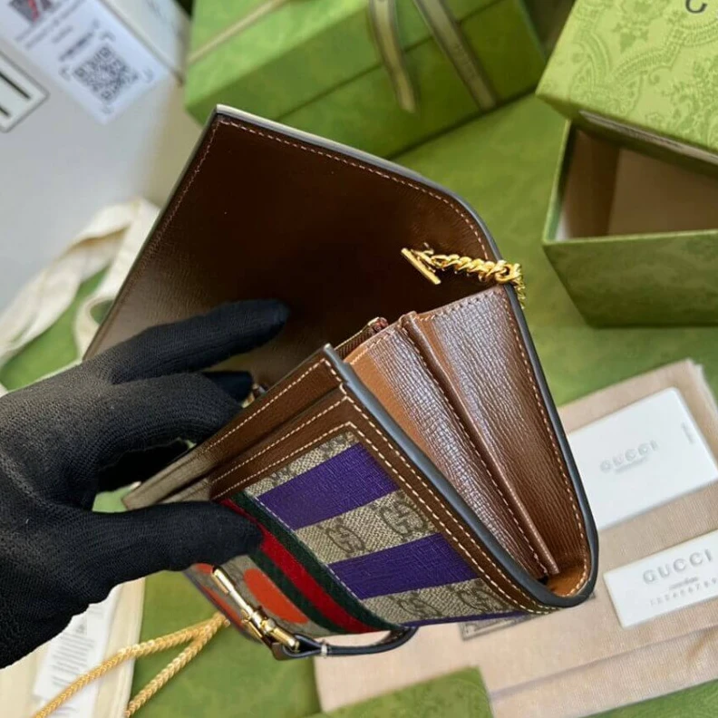 Kitlife ru Chain str Gucci Jackie 1961 Chain Wallet With Geometric Print