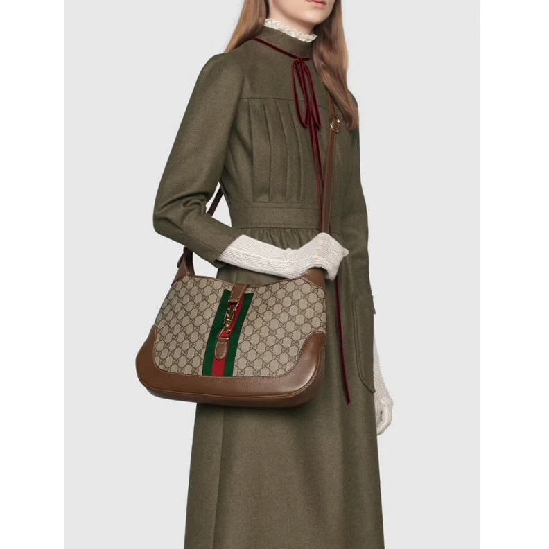 Replica bag This styl Gucci Jackie 1961 Medium Shoulder Bag in GG Canvas