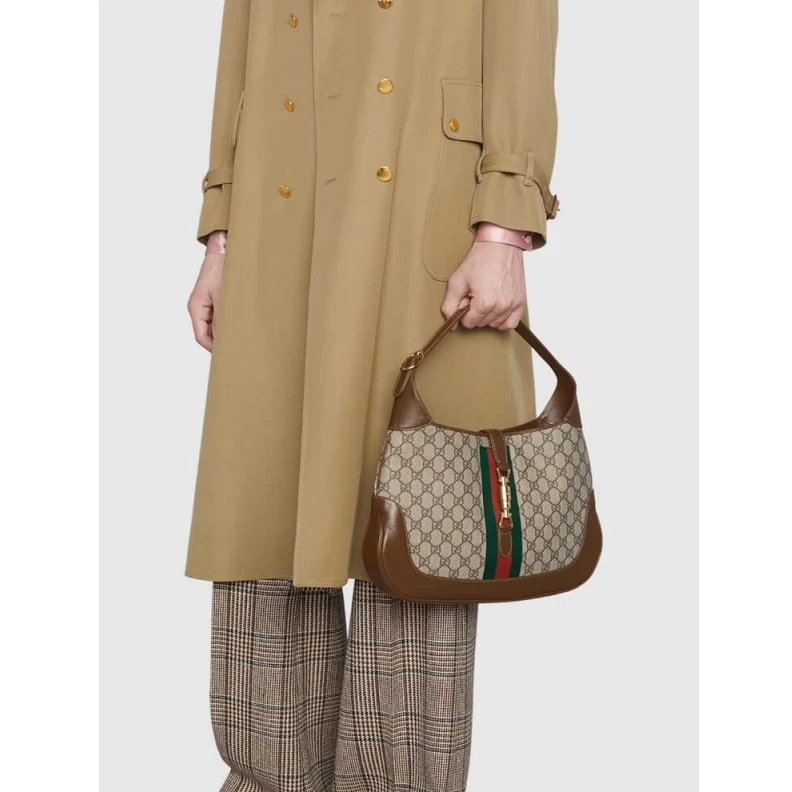 Replica bag This styl Gucci Jackie 1961 Medium Shoulder Bag in GG Canvas