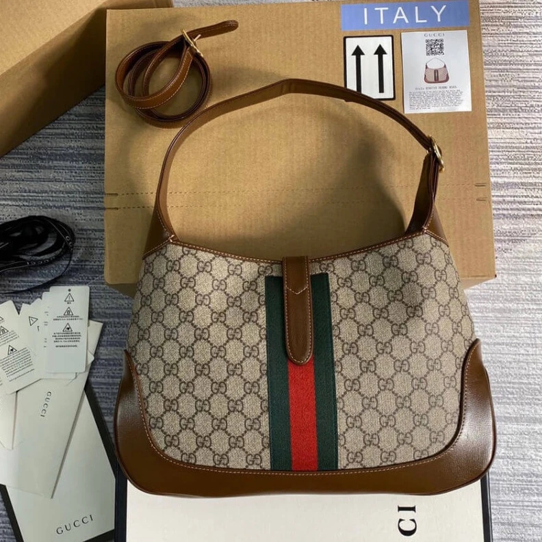 Replica bag This styl Gucci Jackie 1961 Medium Shoulder Bag in GG Canvas