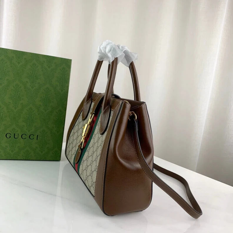 Kitlife Handle wi Gucci Jackie 1961 Medium Tote Bag in GG Supreme