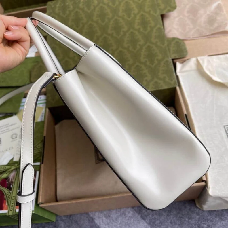Kitlife Gucci Jackie 1961 Medium Tote Bag in White Leather