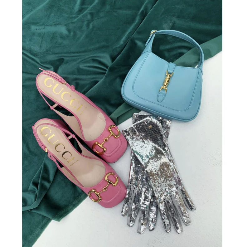 Top lv Light blu Gucci Jackie 1961 Mini Hobo Bag In Blue Leather