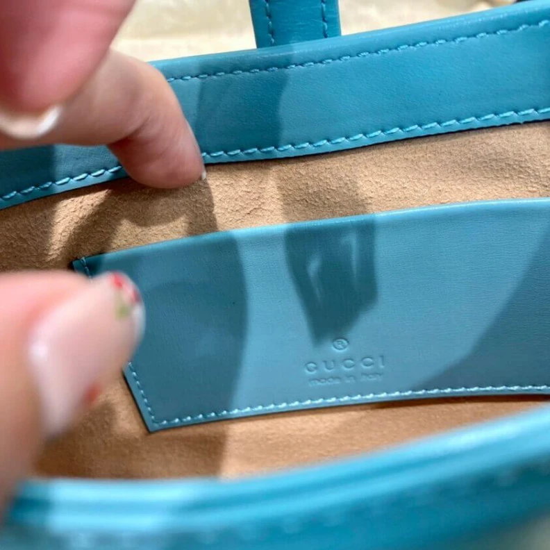Top lv Light blu Gucci Jackie 1961 Mini Hobo Bag In Blue Leather