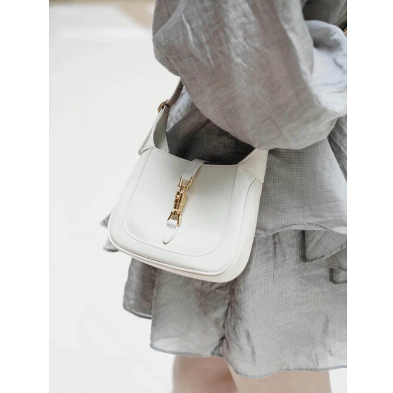 Lv belts replica Goldtoned Gucci Jackie 1961 Mini Hobo Bag In White Leather