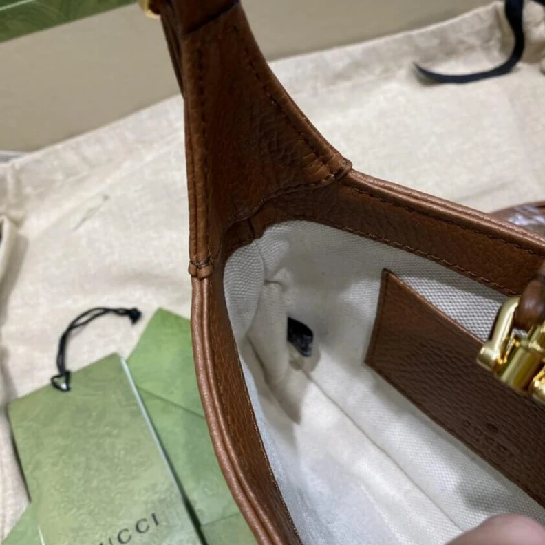 Replica bags lv Cotton li Gucci Jackie 1961 Mini Shoulder Bag in Blue Jacquard Denim