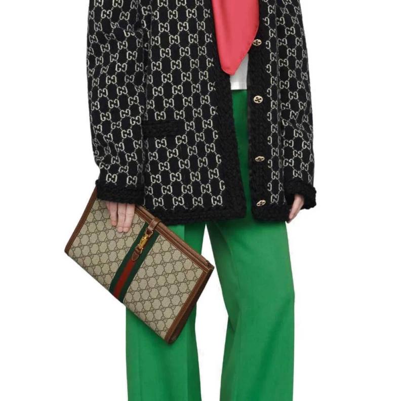 Kitlife Brown lea Gucci Jackie 1961 Pouch