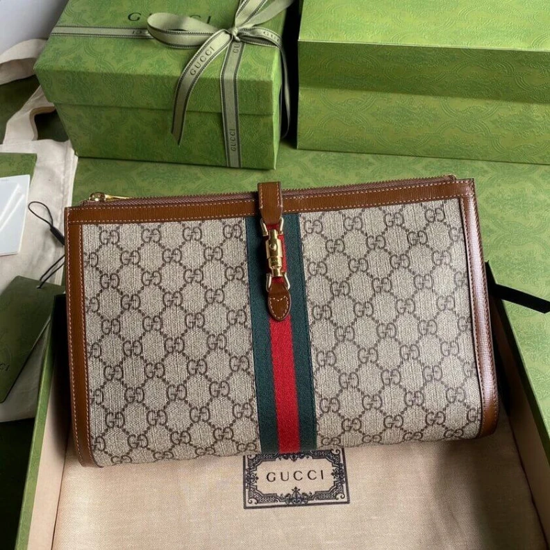 Kitlife Brown lea Gucci Jackie 1961 Pouch
