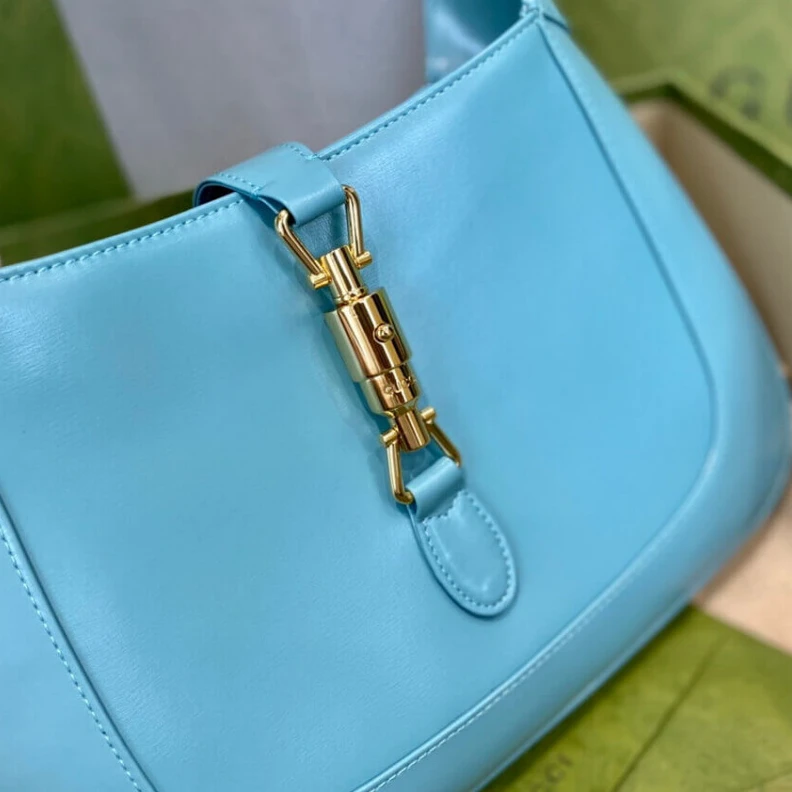 Kitlife 27.5 x 19 Gucci Jackie 1961 Small Hobo Bag In Blue Leather