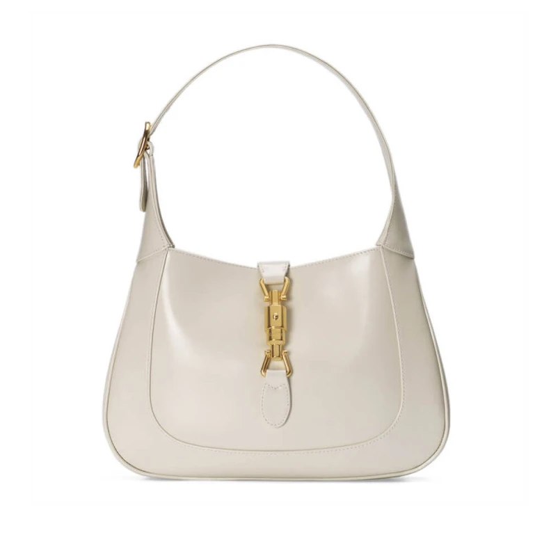 White lea Gucci Jackie 1961 Small Hobo Bag In White Leather