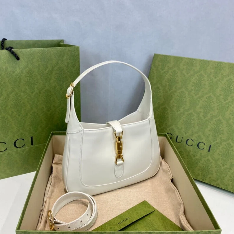 Louis vuitton locations White lea Gucci Jackie 1961 Small Hobo Bag In White Leather