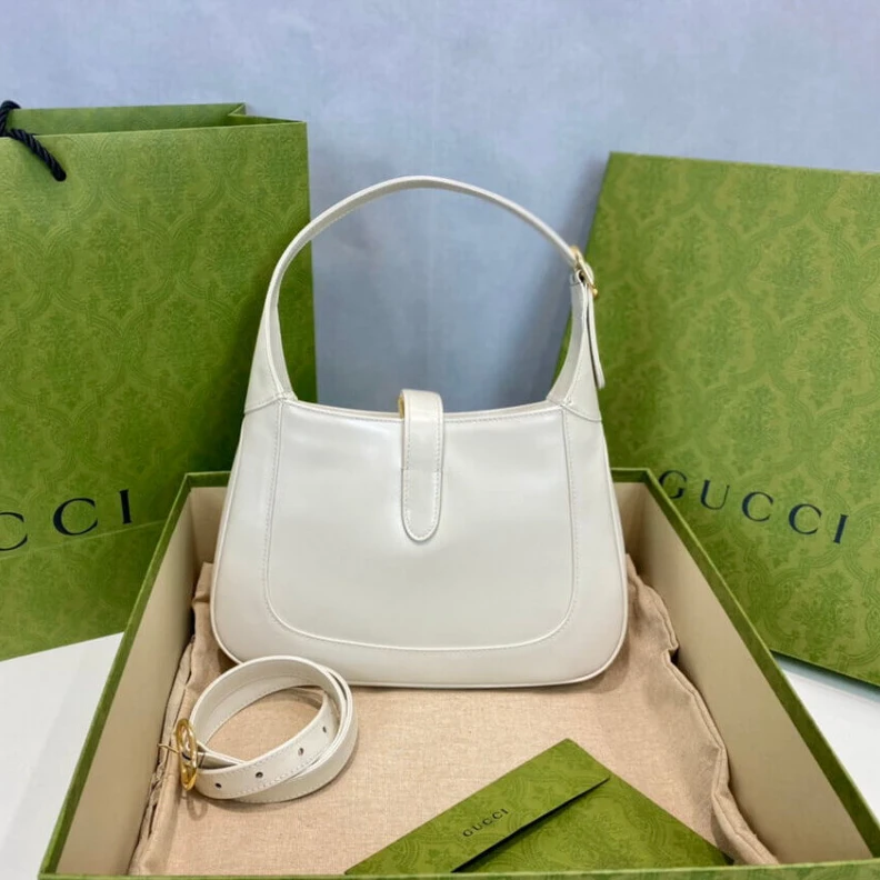 Louis vuitton locations White lea Gucci Jackie 1961 Small Hobo Bag In White Leather