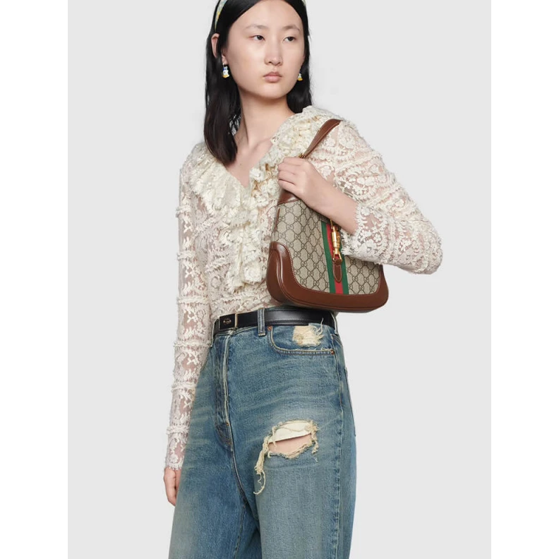 Kitlife The reintr Gucci Jackie 1961 Small Shoulder Bag 636706 in GG Canvas